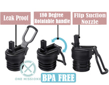 Load image into Gallery viewer, Straw Lid and Paracord Handle Set, For Hydro Flask Standard Mouth 24, 21, 18, 12 oz Water Bottle, Leak Proof