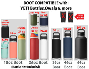 Protective Silicone Boot for YETI 64oz 46oz 36oz 26oz 18oz 12oz Rambler Water Bottles, Anti-Slip Bottom Cover, BPA Free