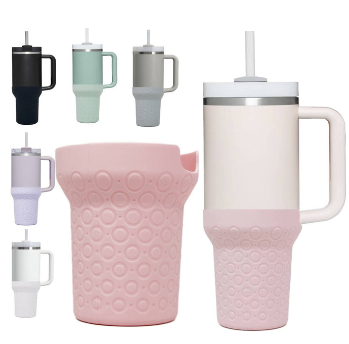 Silicone Boot for Stanley Tumbler 40 oz & HydroFlask Travel Tumblers 40oz, Protective Sleeve for Quencher H2.0 Tumblers Cup, Durable Bottom Cover Accessory