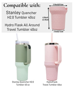 Silicone Boot for Stanley Tumbler 40 oz & HydroFlask Travel Tumblers 40oz, Protective Sleeve for Quencher H2.0 Tumblers Cup, Durable Bottom Cover Accessory