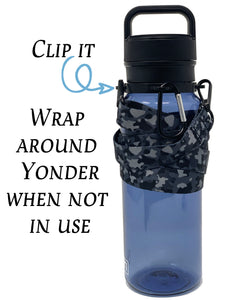 Adjustable Bottle Sling for YETI Yonder 34oz 25oz 50oz 20oz water bottles ONLY , Durable Safety Ring, Carabiner