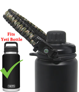 Wongeto Paracord Handle Shoulder Strap Compatible with Hydro Flask Wide Mouth Water Bottles Strap