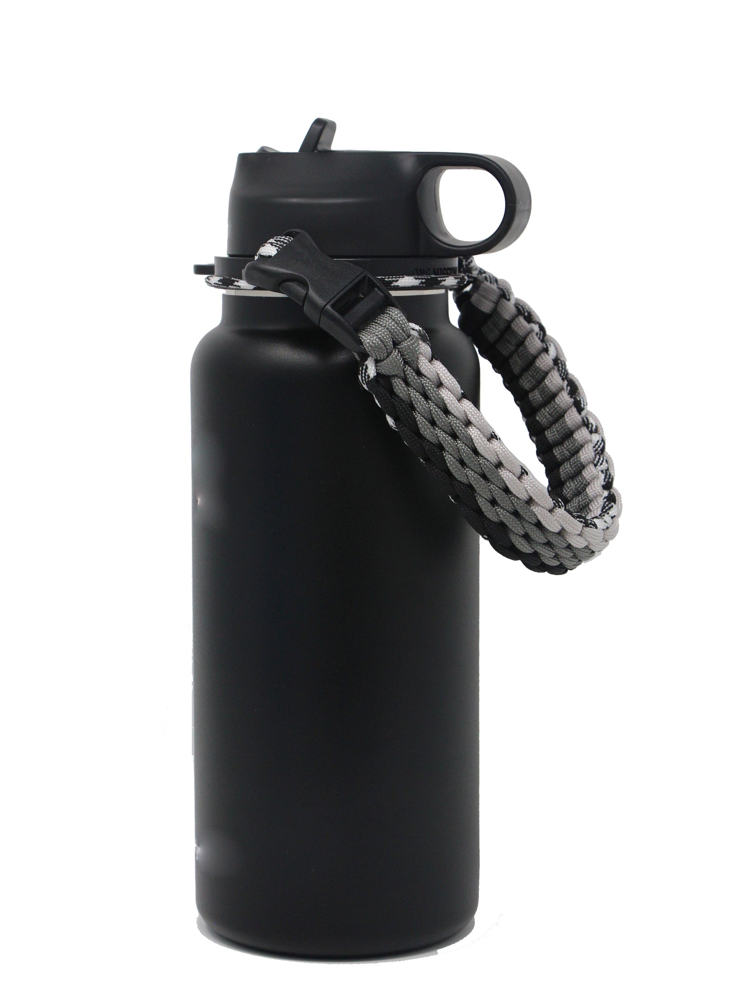 QeeCord 2.0 Paracord Handle for Hydroflask 2.0 Wide & Standard Mouth Water  Bottles Carrier with New Ring & Carabiner 12oz - 64oz (32 oz-40 oz Wide