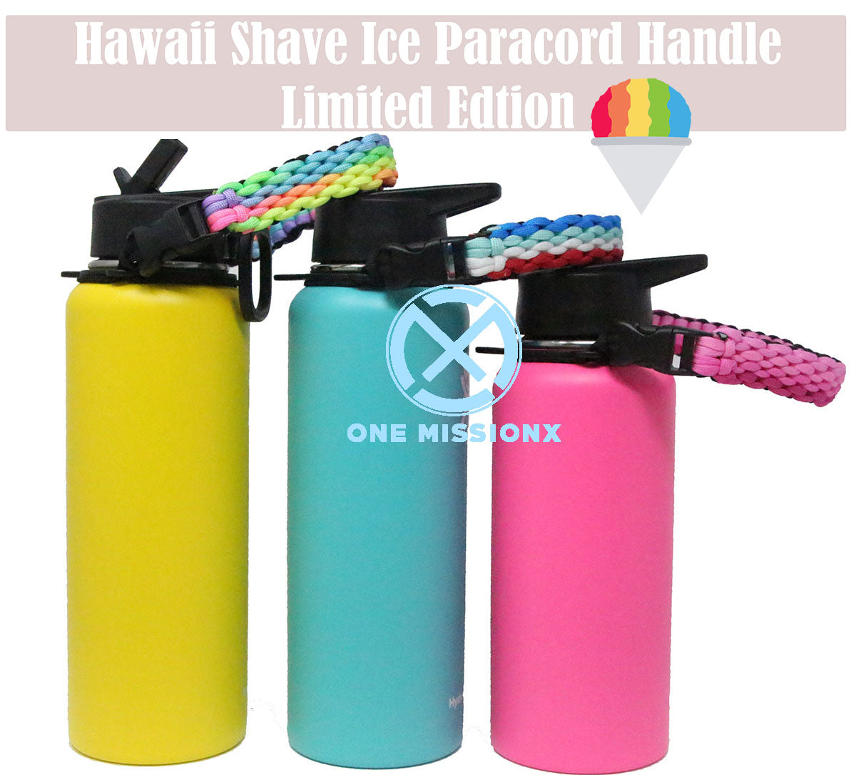 Paracord Handle Reusable Water Bottle Accessories, Compatible with  Hydroflask, Iron Flask, Thermoflask, Takeya, 12 oz to 64 oz Water Bottles,  Survival